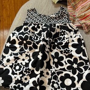 Floral Black and White Dress